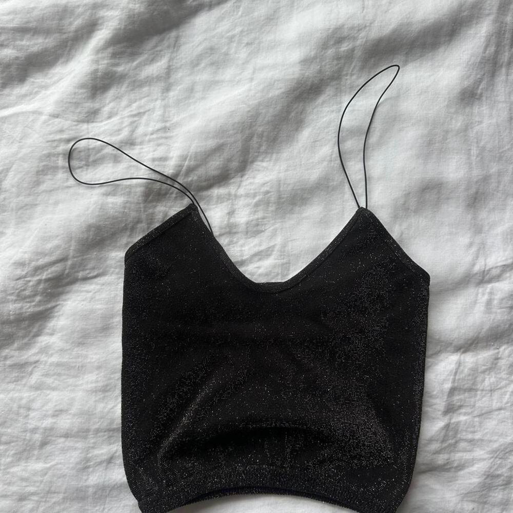 Free people black sparkly crop